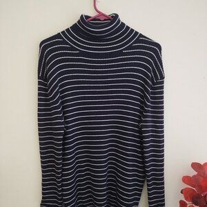 Navy and White Turtleneck